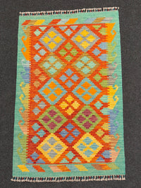 Handvävd Ull kelimmatta - 124 x 79 cm