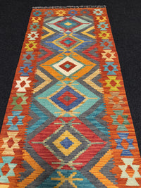 Handvävd Ull kelimmatta - 305 x 78 cm