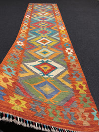 Handvävd Ull kelimmatta - 305 x 78 cm