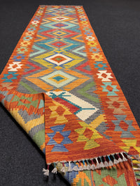 Handvävd Ull kelimmatta - 305 x 78 cm