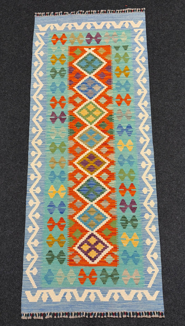 Handvävd Ull kelimmatta - 191 x 78 cm