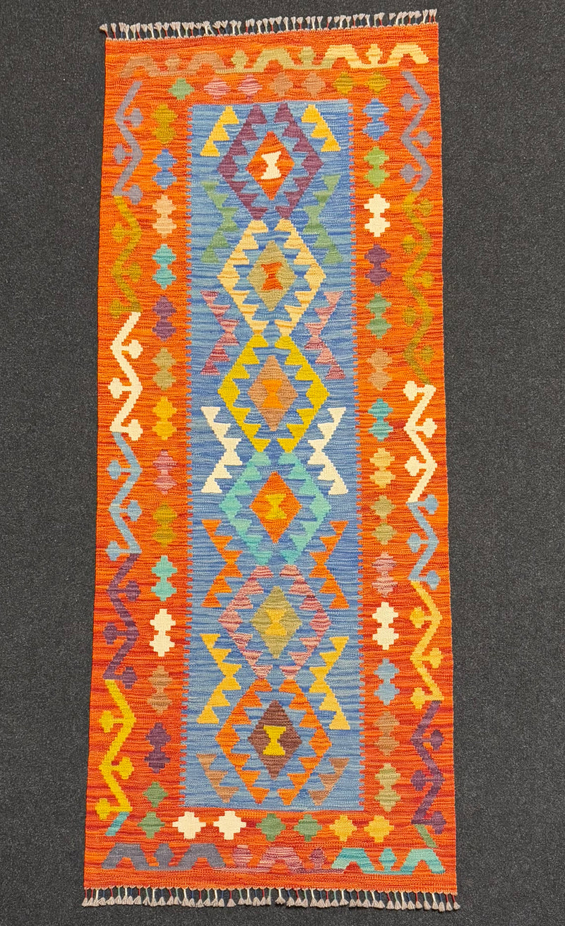 Handvävd Ull kelimmatta - 199 x 79 cm