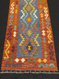 Handvävd Ull kelimmatta - 199 x 79 cm