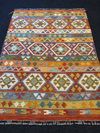 Handvävd Ull kelimmatta - 203 x 150 cm