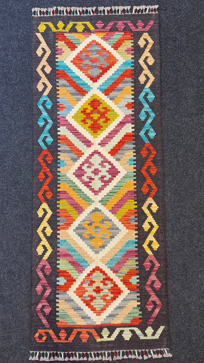 Handvävd Ull kelimmatta - 154 x 60 cm