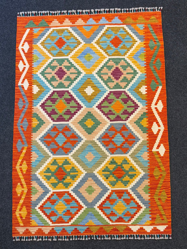 Handvävd Ull kelimmatta - 150 x 101 cm