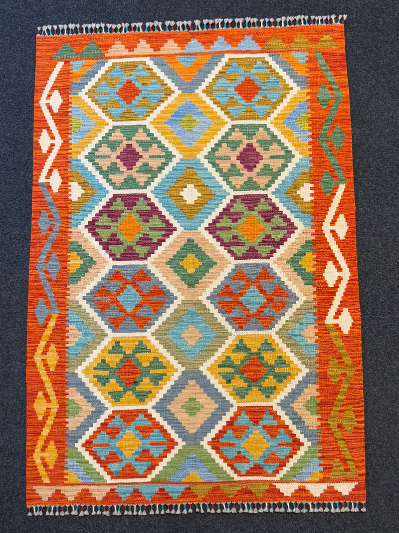 Handvävd Ull kelimmatta - 150 x 101 cm