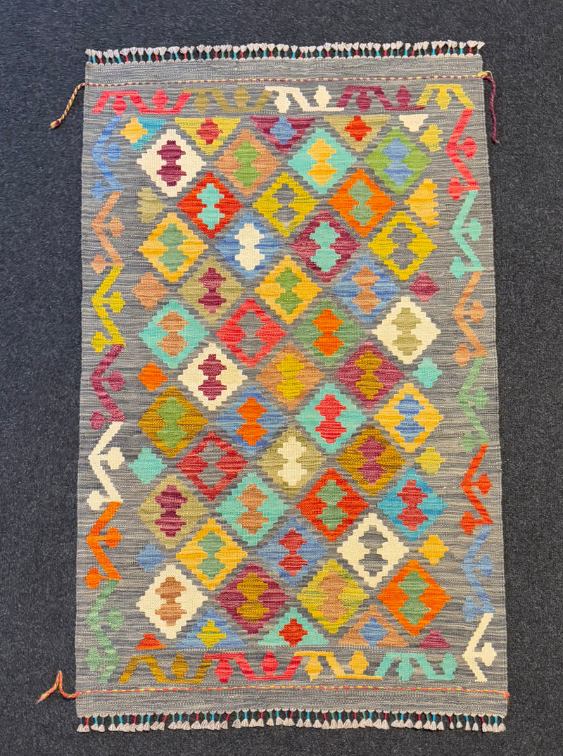 Handvävd Ull kelimmatta - 137 x 85 cm