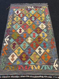 Handvävd Ull kelimmatta - 137 x 85 cm