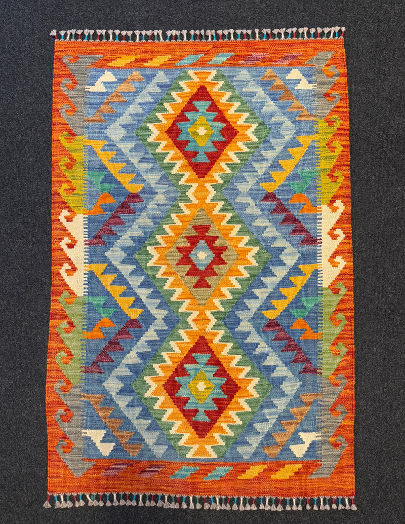 Handvävd Ull kelimmatta - 128 x 81 cm