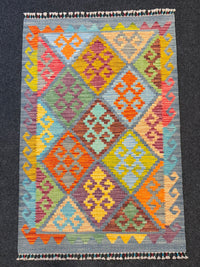 Handvävd Ull kelimmatta - 124 x 83 cm