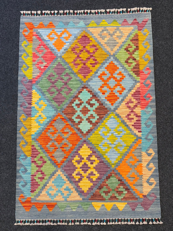 Handvävd Ull kelimmatta - 124 x 83 cm