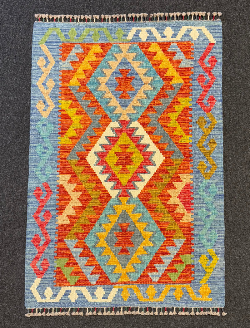 Handvävd Ull kelimmatta - 125 x 84 cm