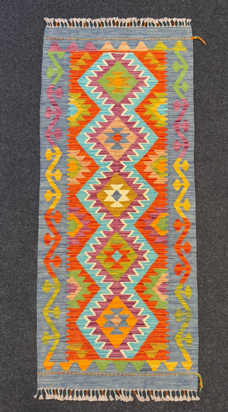 Handvävd Ull kelimmatta - 152 x 64 cm