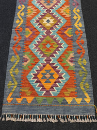 Handvävd Ull kelimmatta - 152 x 64 cm