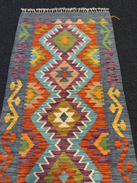 Handvävd Ull kelimmatta - 152 x 64 cm