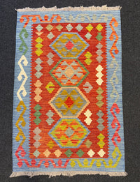 Handvävd Ull kelimmatta - 126 x 83 cm