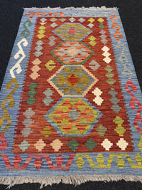 Handvävd Ull kelimmatta - 126 x 83 cm