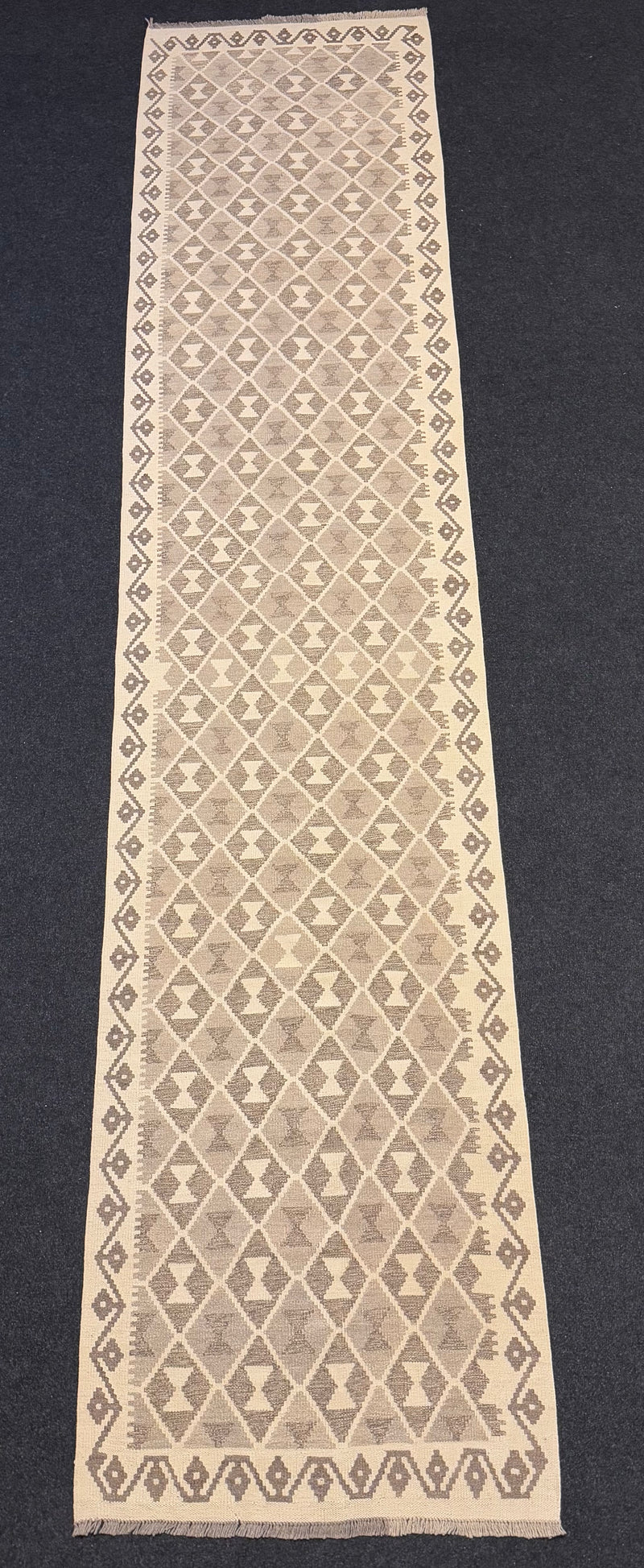 Handvävd Ull kelimmatta - 384 x 82 cm