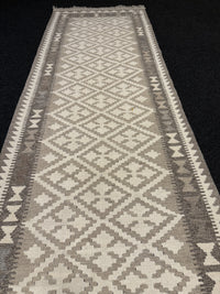 Handvävd Ull kelimmatta - 303 x 80 cm