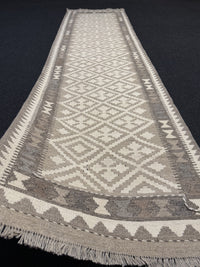 Handvävd Ull kelimmatta - 303 x 80 cm