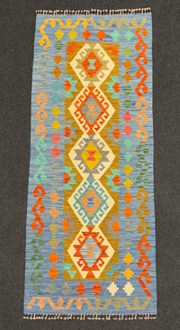 Handvävd Ull kelimmatta - 200 x 80 cm