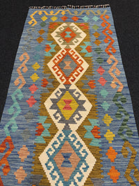 Handvävd Ull kelimmatta - 200 x 80 cm