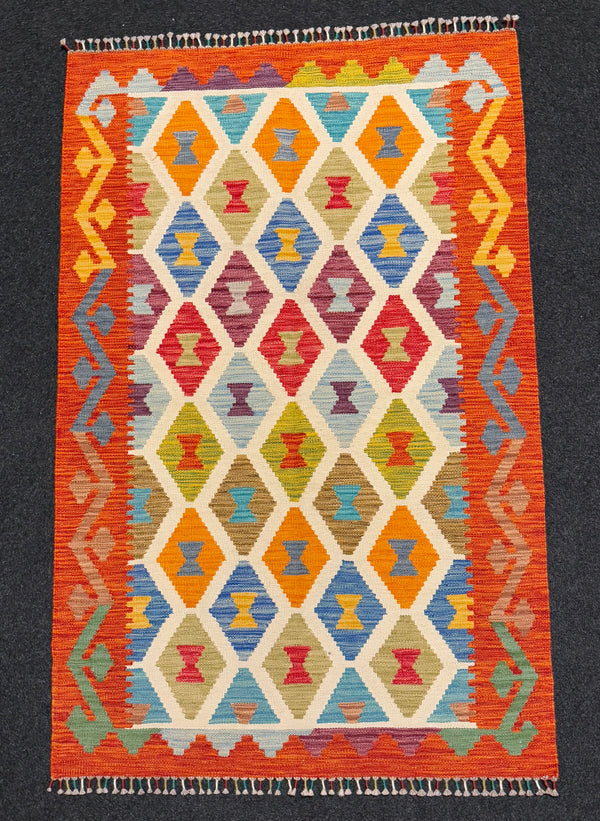 Handvävd Ull kelimmatta - 156 x 99 cm