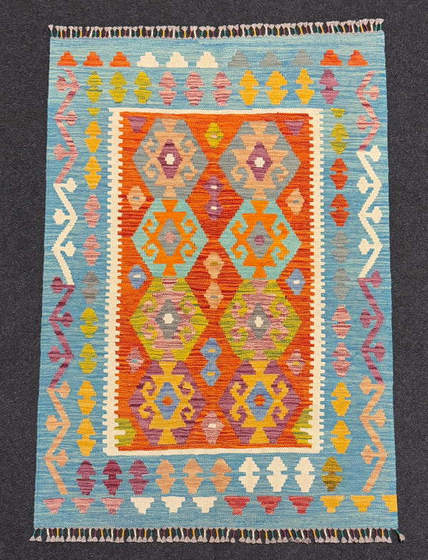 Handvävd Ull kelimmatta - 145 x 102 cm