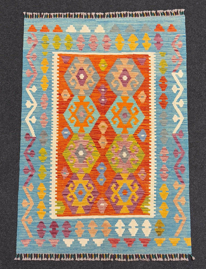 Handvävd Ull kelimmatta - 145 x 102 cm