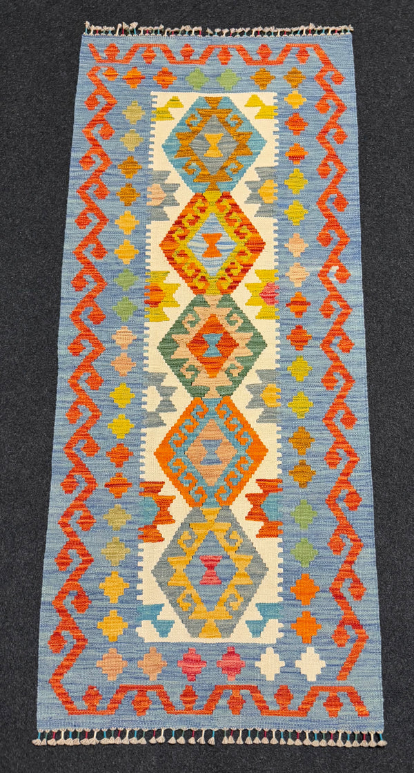 Handvävd Ull kelimmatta - 193 x 80 cm