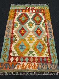 Handvävd Ull kelimmatta - 129 x 86 cm