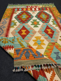 Handvävd Ull kelimmatta - 129 x 86 cm