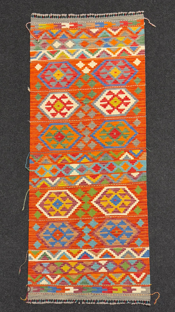 Handvävd Ull kelimmatta - 197 x 80 cm