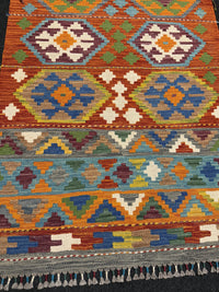 Handvävd Ull kelimmatta - 210 x 83 cm