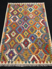 Handvävd Ull kelimmatta - 189 x 127 cm