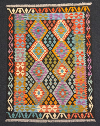 Handvävd Ull kelimmatta - 170 x 128 cm