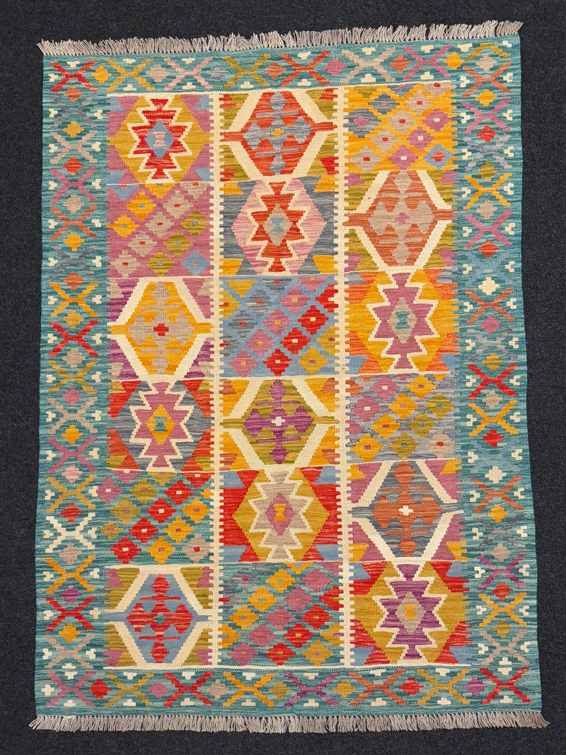 Handvävd Ull kelimmatta - 172 x 123 cm