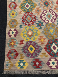 Handvävd Ull kelimmatta - 176 x 128 cm