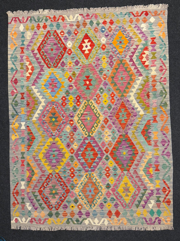 Handvävd Ull kelimmatta - 202 x 153 cm