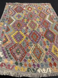 Handvävd Ull kelimmatta - 202 x 153 cm