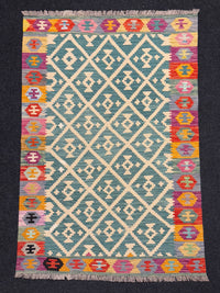 Handvävd Ull kelimmatta - 176 x 128 cm