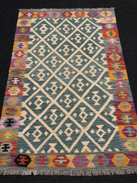 Handvävd Ull kelimmatta - 176 x 128 cm