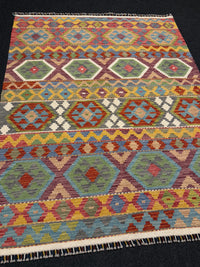 Handvävd Ull kelimmatta - 198 x 158 cm
