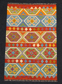 Handvävd Ull kelimmatta - 178 x 119 cm