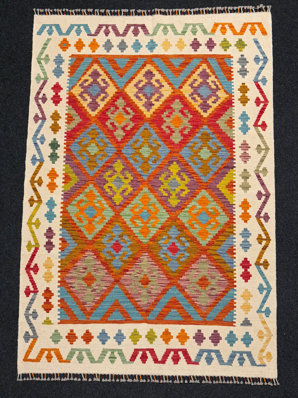 Handvävd Ull kelimmatta - 185 x 126 cm