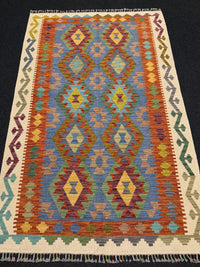 Handvävd Ull kelimmatta - 188 x 121 cm