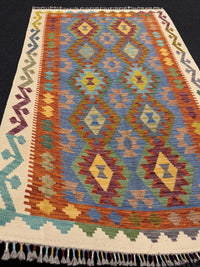 Handvävd Ull kelimmatta - 188 x 121 cm