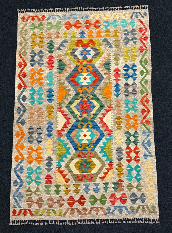 Handvävd Ull kelimmatta - 192 x 120 cm