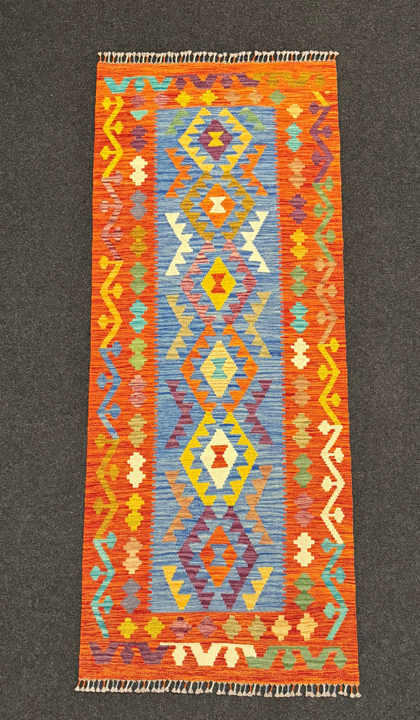 Handvävd Ull kelimmatta - 199 x 80 cm